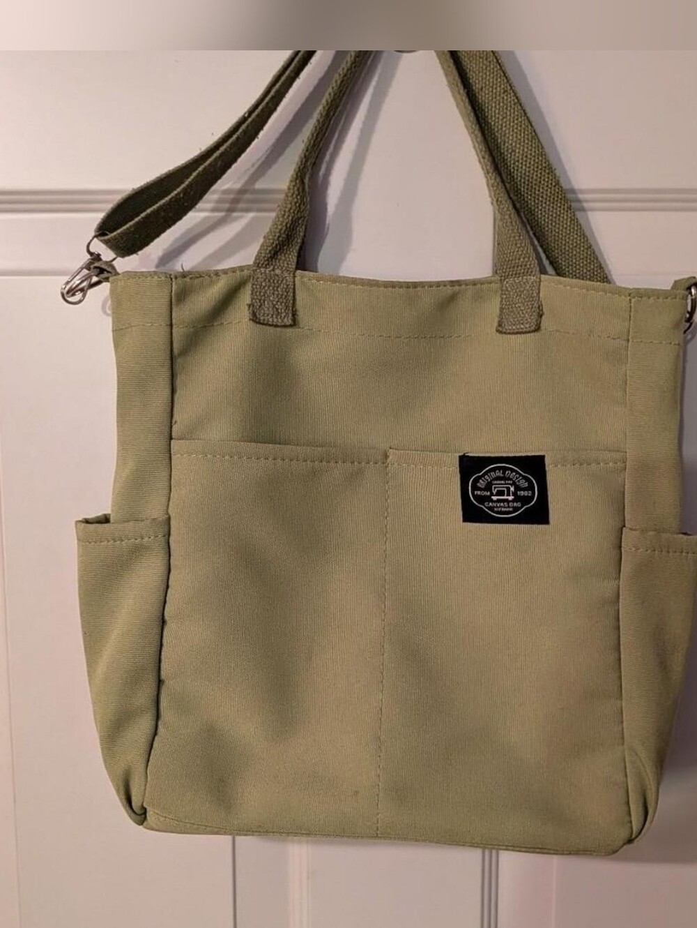 XIFANNI Shanghai Canvas Multi-Pocket Tote - Sage Green